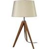 Lampes de bureau Tosel Lampe de chevet tr&eacute;pied bois fonc&eacute; et cr&eacute;me Marron Unique. . Maison & D&eacute;co > Lampes de bureau.