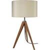 Lampes de bureau Tosel Lampe de chevet tr&eacute;pied bois fonc&eacute; et cr&eacute;me Marron Unique. . Maison & D&eacute;co > Lampes de bureau.