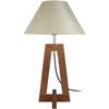 Lampes de bureau Tosel Lampe de chevet colonne bois fonc&eacute; et cr&eacute;me Marron Unique. . Maison & D&eacute;co > Lampes de bureau.