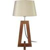 Lampes de bureau Tosel Lampe de chevet colonne bois fonc&eacute; et cr&eacute;me Marron Unique. . Maison & D&eacute;co > Lampes de bureau.
