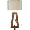 Lampes de bureau Tosel Lampe de chevet colonne bois fonc&eacute; et cr&eacute;me Marron Unique. . Maison & D&eacute;co > Lampes de bureau.