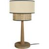 Lampes de bureau Tosel Lampe de chevet droit bois fonc&eacute; et cr&eacute;me Marron Unique. . Maison & D&eacute;co > Lampes de bureau.