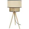 Lampes de bureau Tosel Lampe a poser tr&eacute;pied bois fonc&eacute; et cr&eacute;me Marron Unique. . Maison & D&eacute;co > Lampes de bureau.