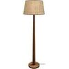 Lampadaires Tosel Lampadaire droit bois fonc&eacute; et cr&eacute;me paille Marron Unique. . Maison & D&eacute;co > Lampadaires.