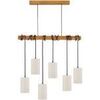 Lustres, suspensions et plafonniers Tosel Lustre bar bois fonc&eacute; et &eacute;cru Marron Unique. . Maison & D&eacute;co > Lustres, suspensions et plafonniers.