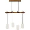 Lustres, suspensions et plafonniers Tosel Lustre bar bois fonc&eacute; et &eacute;cru Marron Unique. . Maison & D&eacute;co > Lustres, suspensions et plafonniers.