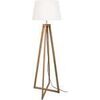 Lampadaires Tosel Lampadaire colonne bois fonc&eacute; et &eacute;cru Marron Unique. . Maison & D&eacute;co > Lampadaires.