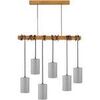 Lustres, suspensions et plafonniers Tosel Lustre bar bois fonc&eacute; et gris Marron Unique. . Maison & D&eacute;co > Lustres, suspensions et plafonniers.