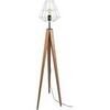 Lampadaires Tosel Lampadaire tr&eacute;pied bois fonc&eacute; et gris Marron Unique. . Maison & D&eacute;co > Lampadaires.