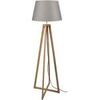 Lampadaires Tosel Lampadaire colonne bois fonc&eacute; et gris Marron Unique. . Maison & D&eacute;co > Lampadaires.