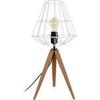 Lampes de bureau Tosel Lampe a poser tr&eacute;pied bois fonc&eacute; et gris Marron Unique. . Maison & D&eacute;co > Lampes de bureau.