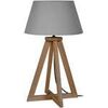 Lampes de bureau Tosel Lampe de chevet colonne bois fonc&eacute; et gris Marron Unique. . Maison & D&eacute;co > Lampes de bureau.