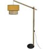 Lampadaires Tosel Lampadaire droit bois fonc&eacute; et jaune Marron Unique. . Maison & D&eacute;co > Lampadaires.