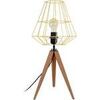 Lampes de bureau Tosel Lampe a poser tr&eacute;pied bois fonc&eacute; et jaune Marron Unique. . Maison & D&eacute;co > Lampes de bureau.