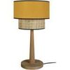 Lampes de bureau Tosel Lampe a poser droit bois fonc&eacute; et jaune Marron Unique. . Maison & D&eacute;co > Lampes de bureau.
