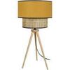Lampes de bureau Tosel Lampe a poser tr&eacute;pied bois fonc&eacute; et jaune Marron Unique. . Maison & D&eacute;co > Lampes de bureau.