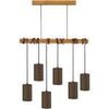 Lustres, suspensions et plafonniers Tosel Lustre bar bois fonc&eacute; et marron Marron Unique. . Maison & D&eacute;co > Lustres, suspensions et plafonniers.