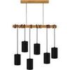 Lustres, suspensions et plafonniers Tosel Lustre bar bois fonc&eacute; et noir Marron Unique. . Maison & D&eacute;co > Lustres, suspensions et plafonniers.