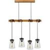 Lustres, suspensions et plafonniers Tosel Lustre bar bois fonc&eacute; et noir Marron Unique. . Maison & D&eacute;co > Lustres, suspensions et plafonniers.