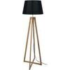 Lampadaires Tosel Lampadaire colonne bois fonc&eacute; et noir Marron Unique. . Maison & D&eacute;co > Lampadaires.