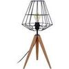 Lampes de bureau Tosel Lampe a poser tr&eacute;pied bois fonc&eacute; et noir Marron Unique. . Maison & D&eacute;co > Lampes de bureau.