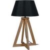Lampes de bureau Tosel Lampe de chevet colonne bois fonc&eacute; et noir Marron Unique. . Maison & D&eacute;co > Lampes de bureau.