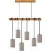 Lustres, suspensions et plafonniers Tosel Lustre bar bois fonc&eacute; et taupe Marron Unique. . Maison & D&eacute;co > Lustres, suspensions et plafonniers.