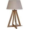 Lampes de bureau Tosel Lampe de chevet colonne bois fonc&eacute; et taupe Marron Unique. . Maison & D&eacute;co > Lampes de bureau.