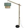 Lampadaires Tosel Lampadaire droit bois fonc&eacute; et vert Marron Unique. . Maison & D&eacute;co > Lampadaires.