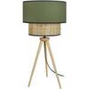 Lampes de bureau Tosel Lampe a poser tr&eacute;pied bois fonc&eacute; et vert kaki Marron Unique. . Maison & D&eacute;co > Lampes de bureau.