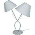 Lampes de bureau Tosel Lampe de chevet double cylindrique m&eacute;tal gris bleu Gris Unique. . Maison & D&eacute;co > Lampes de bureau.