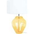 Lampes de bureau Tosel Lampe a poser vase verre jaune et blanc Jaune Unique. . Maison & D&eacute;co > Lampes de bureau.