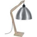 Lampes de bureau Tosel Lampe de chevet arqu&eacute; bois naturel et aluminium Beige Unique. . Maison & D&eacute;co > Lampes de bureau.