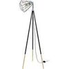 Lampadaires Tosel Lampadaire tr&eacute;pied bois naturel aluminium et noir Beige Unique. . Maison & D&eacute;co > Lampadaires.