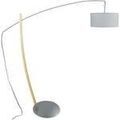 Lampadaires Tosel Lampadaire arqu&eacute; bois naturel et aluminium Beige Unique. . Maison & D&eacute;co > Lampadaires.