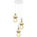 Luminaire sur Grenoble : Lustres, suspensions et plafonniers Tosel Lustre cylindrique bois naturel et blanc Beige Unique. . Maison & D&eacute;co > Lustres, suspensions et plafonniers.