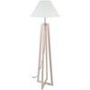Lampadaires Tosel Lampadaire colonne bois naturel et blanc Beige Unique. . Maison & D&eacute;co > Lampadaires.