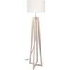 Lampadaires Tosel Lampadaire colonne bois naturel et blanc Beige Unique. . Maison & D&eacute;co > Lampadaires.