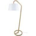 Lampadaires Tosel Lampadaire arqu&eacute; bois naturel et blanc Beige Unique. . Maison & D&eacute;co > Lampadaires.