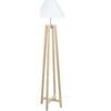 Lampadaires Tosel Lampadaire colonne bois naturel et blanc Beige Unique. . Maison & D&eacute;co > Lampadaires.