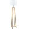 Lampadaires Tosel Lampadaire colonne bois naturel et blanc Beige Unique. . Maison & D&eacute;co > Lampadaires.