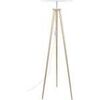 Lampadaires Tosel Lampadaire tr&eacute;pied bois naturel et blanc Beige Unique. . Maison & D&eacute;co > Lampadaires.