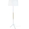 Lampadaires Tosel Lampadaire droit bois naturel et blanc Beige Unique. . Maison & D&eacute;co > Lampadaires.