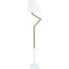 Lampadaires Tosel Lampadaire articul&eacute; bois naturel et blanc Beige Unique. . Maison & D&eacute;co > Lampadaires.