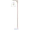 Lampadaires Tosel Lampadaire arqu&eacute; bois naturel et blanc Beige Unique. . Maison & D&eacute;co > Lampadaires.
