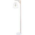 Lampadaires Tosel Lampadaire arqu&eacute; bois naturel et blanc Beige Unique. . Maison & D&eacute;co > Lampadaires.