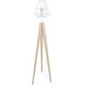 Lampadaires Tosel Lampadaire tr&eacute;pied bois naturel et blanc Beige Unique. . Maison & D&eacute;co > Lampadaires. Grenoble