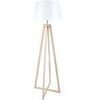 Lampadaires Tosel Lampadaire colonne bois naturel et blanc Beige Unique. . Maison & D&eacute;co > Lampadaires.