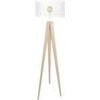 Lampadaires Tosel Lampadaire tr&eacute;pied bois naturel et blanc Beige Unique. . Maison & D&eacute;co > Lampadaires.