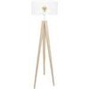 Lampadaires Tosel Lampadaire tr&eacute;pied bois naturel et blanc Beige Unique. . Maison & D&eacute;co > Lampadaires.